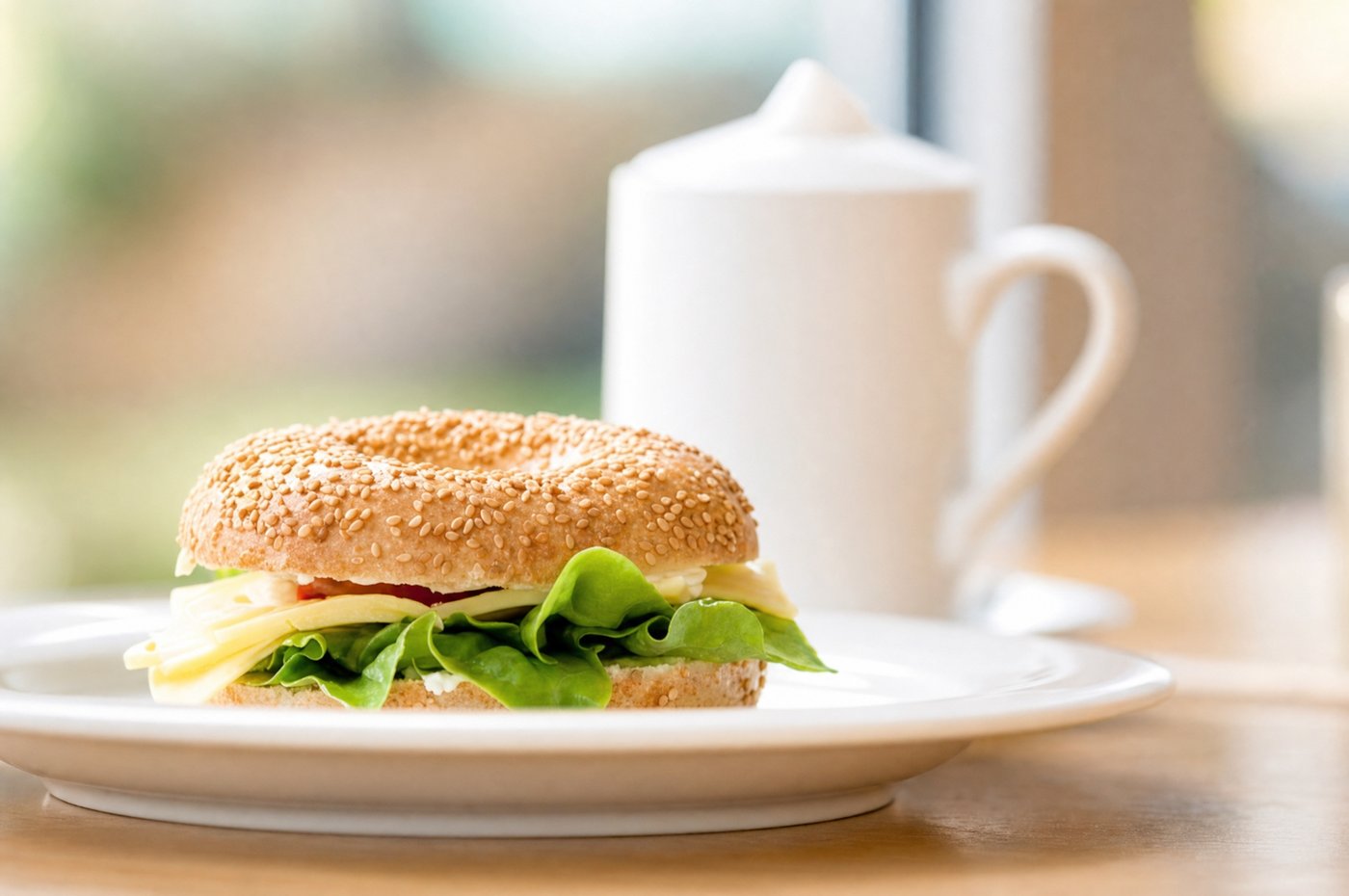 Bagel mit Kaffee